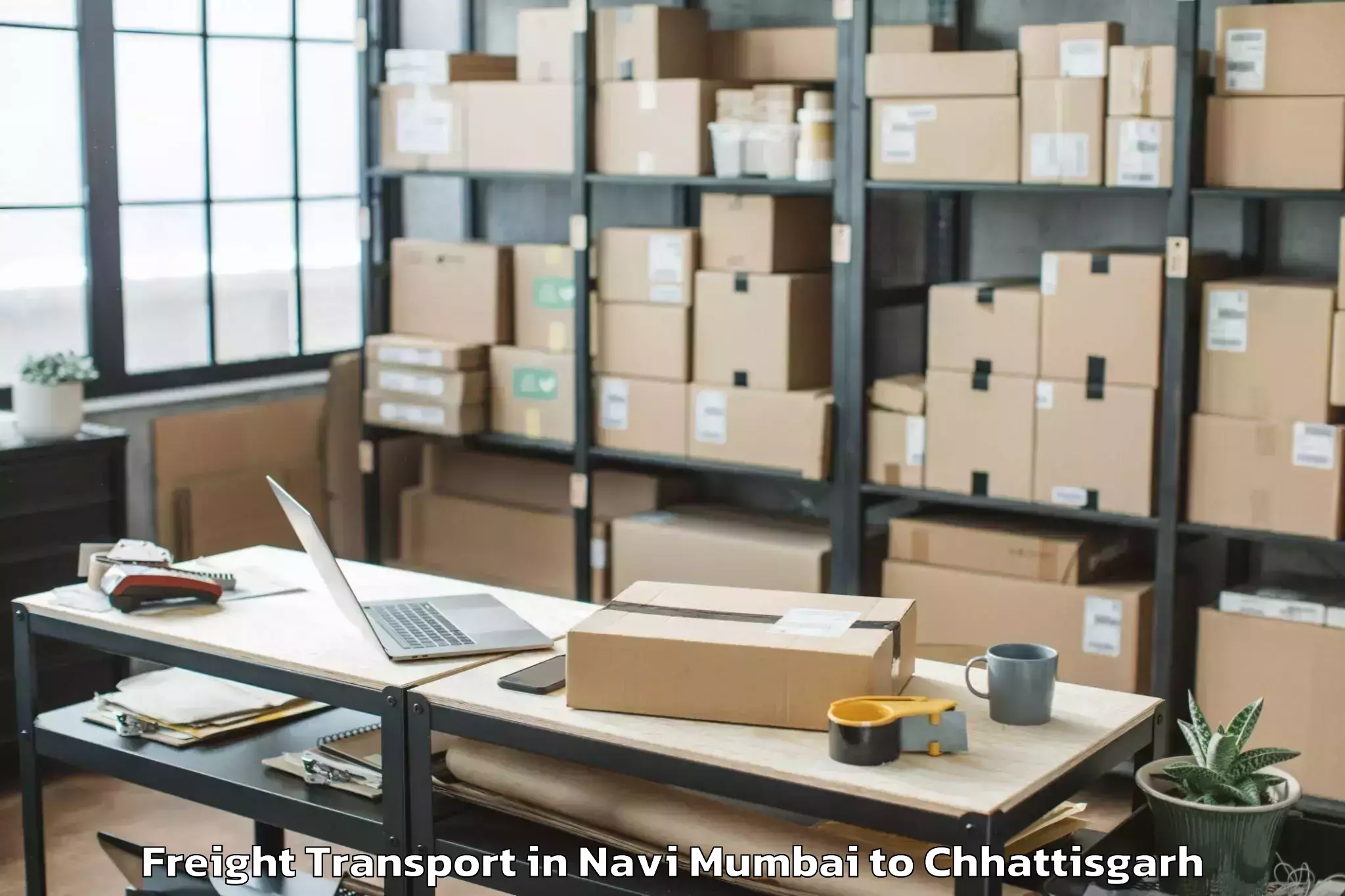 Professional Navi Mumbai to Mungeli Freight Transport